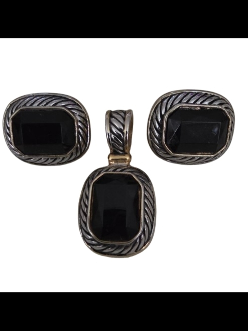 π£ Classic Y2K Blackπ€ Two Tone Gold / Silver / Black Rope 2 Piece FASHION